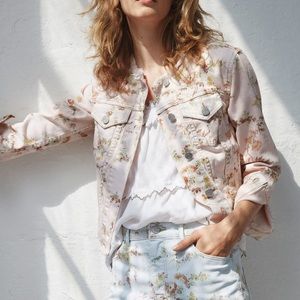 Rebecca Taylor Floral Denim Jacket NWT